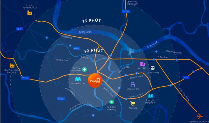 Vị trí dự án PG Aura An Đồng tọa lạc trong khu đô thị PG An đồng